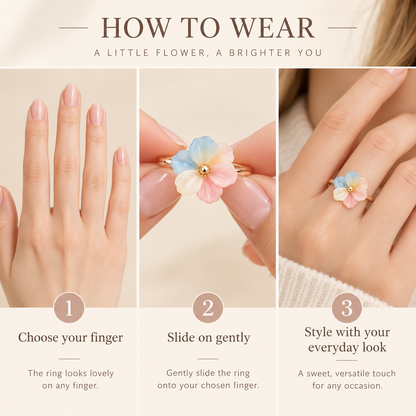 Awabeta®  Ring with a Gold-Toned Gradient Floral Design
