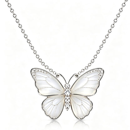Awabeta® Silver Shell Butterfly Necklace