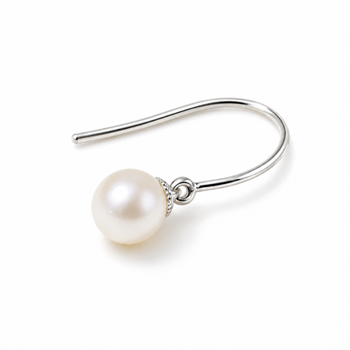 Awabeta® Silver‑Tone Dainty Simulated Pearl Drop Hook Earrings