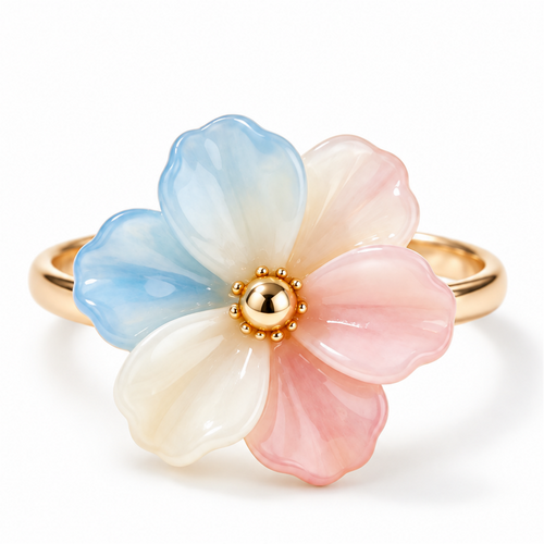 Awabeta®  Ring with a Gold-Toned Gradient Floral Design