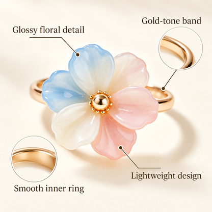Awabeta®  Ring with a Gold-Toned Gradient Floral Design