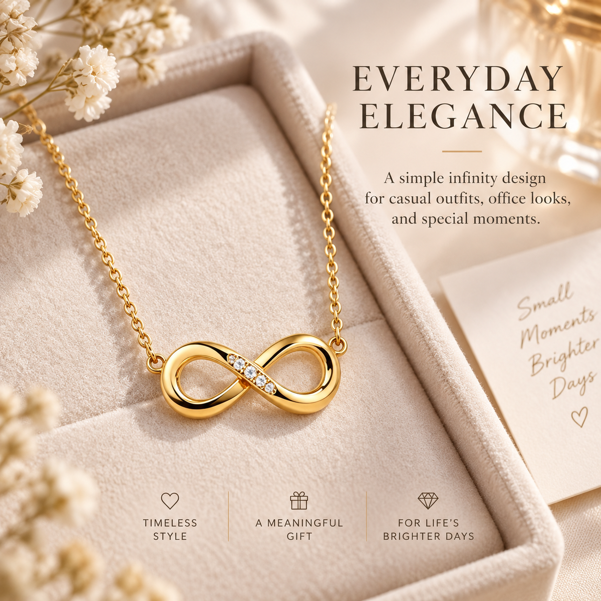 Awabeta® Gold-Tone Infinity Symbol Zircon Necklace
