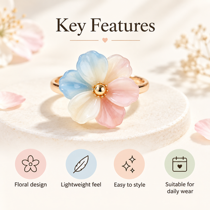 Awabeta®  Ring with a Gold-Toned Gradient Floral Design