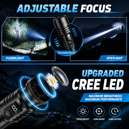 Super Bright Ultimate Tactical Survival Flashlight  · 80X Brighter ·120H Runtime