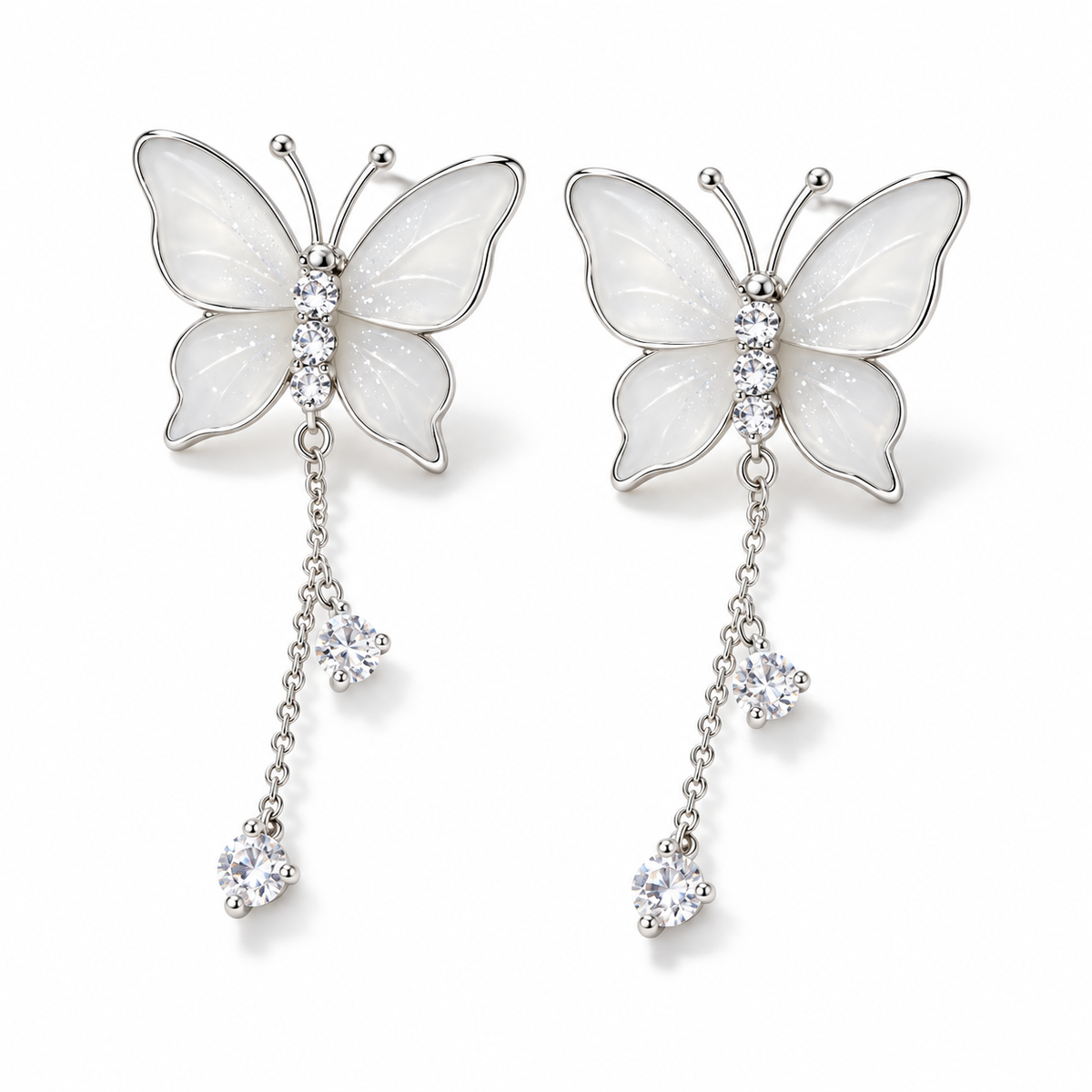 Awabeta® Silver-Tone Butterfly Drop Earrings