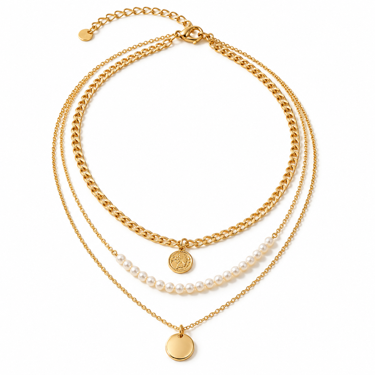 Awabeta® Gold Three-Tier Stacked Necklace