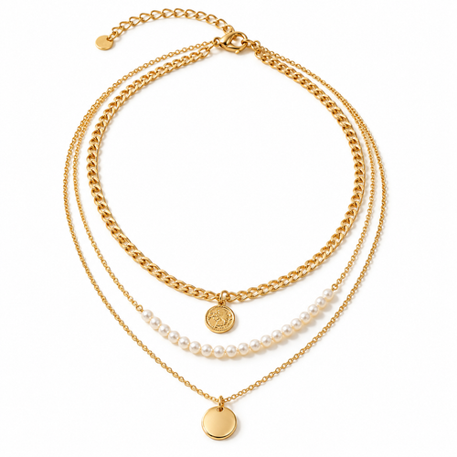 Awabeta® Gold Three-Tier Stacked Necklace