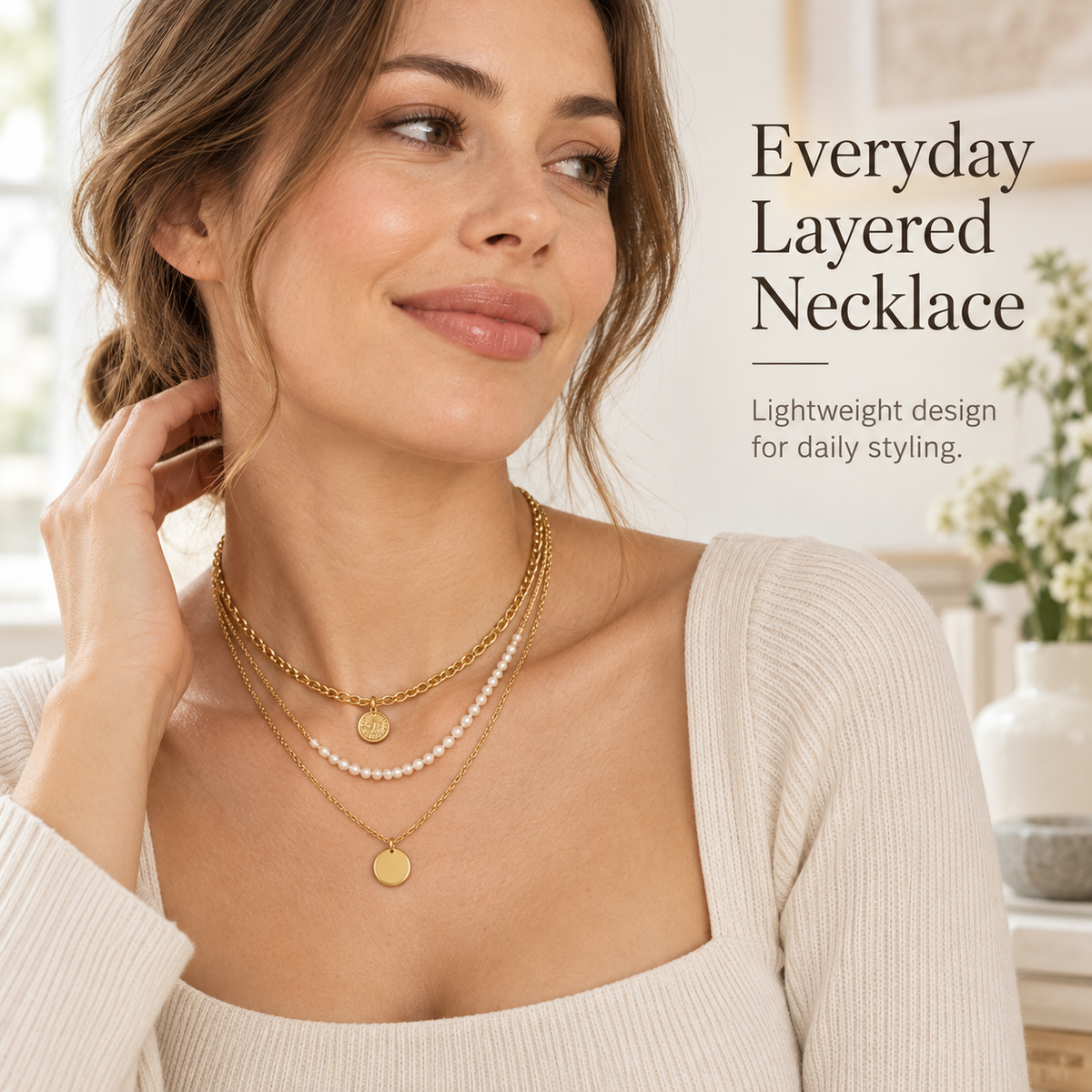 Awabeta® Gold Three-Tier Stacked Necklace