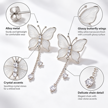 Awabeta® Silver-Tone Butterfly Drop Earrings
