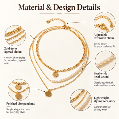 Awabeta® Gold Three-Tier Stacked Necklace