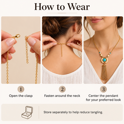 Awabeta® Bohemian-Style Gold Fringe Necklace