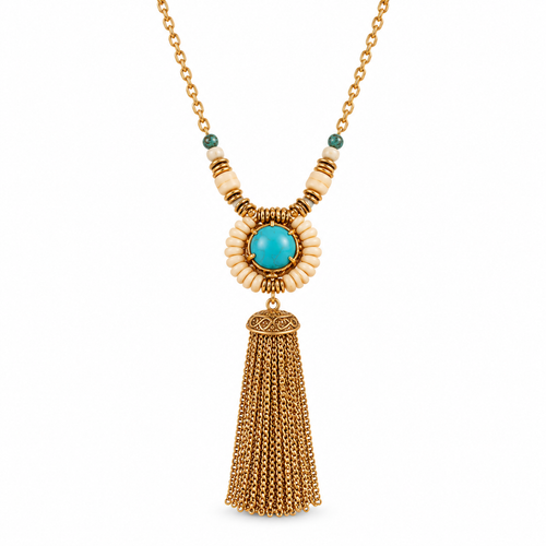 Awabeta® Bohemian-Style Gold Fringe Necklace