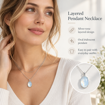 Awabeta®  Silver-Toned One-Piece Double-Layer Stackable Necklace