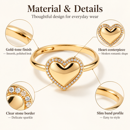 Awabeta Gold-Tone Adjustable Ring with Simulated Crystal Accents