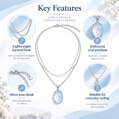 Awabeta®  Silver-Toned One-Piece Double-Layer Stackable Necklace