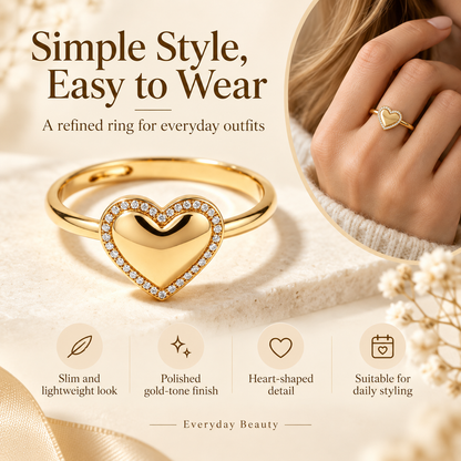 Awabeta Gold-Tone Adjustable Ring with Simulated Crystal Accents