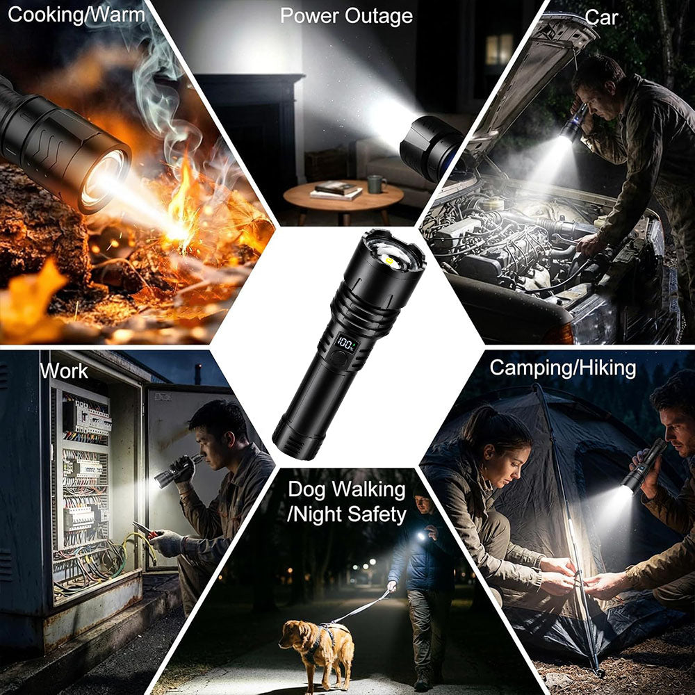 Super Bright Ultimate Tactical Survival Flashlight  · 80X Brighter ·120H Runtime