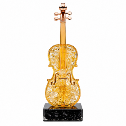 Luxury Crystal Violin Figurine – Elegant Music-Themed Desk Decor for Home, Office, Bookshelf & Living Room